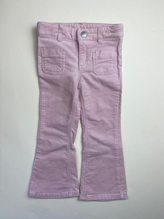 Pantaloni a zampa in velluto liscio
