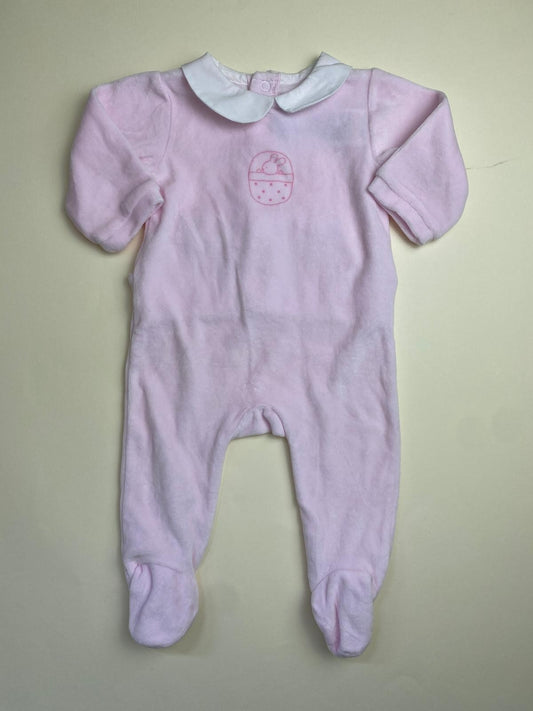 Tutina neonata rosa con ricamo coniglio