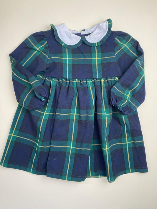 Vestito scozzese per bambina con colletto bianco