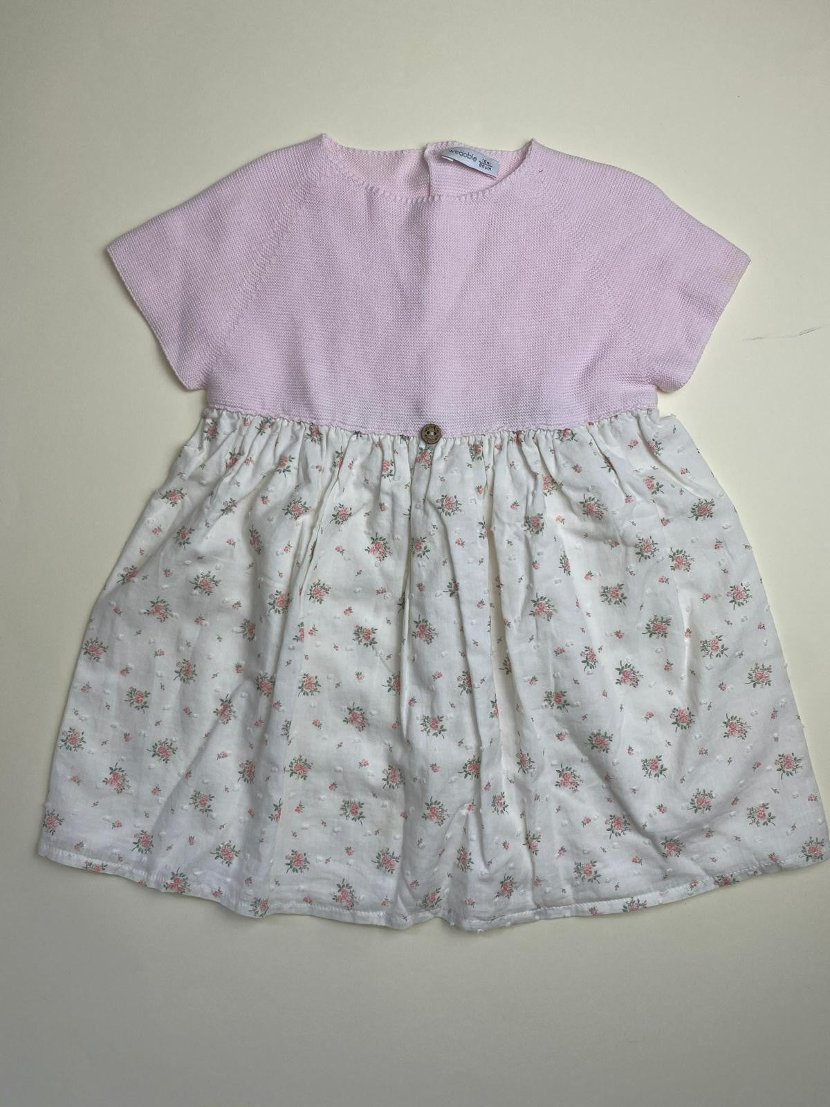 Vestito per neonata in maglia e fantasia floreale