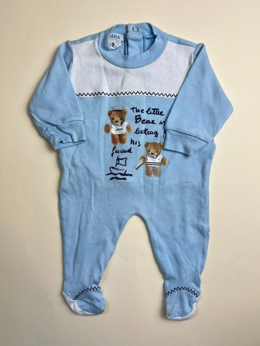 Tutina neonato azzurra con orsetti marinai