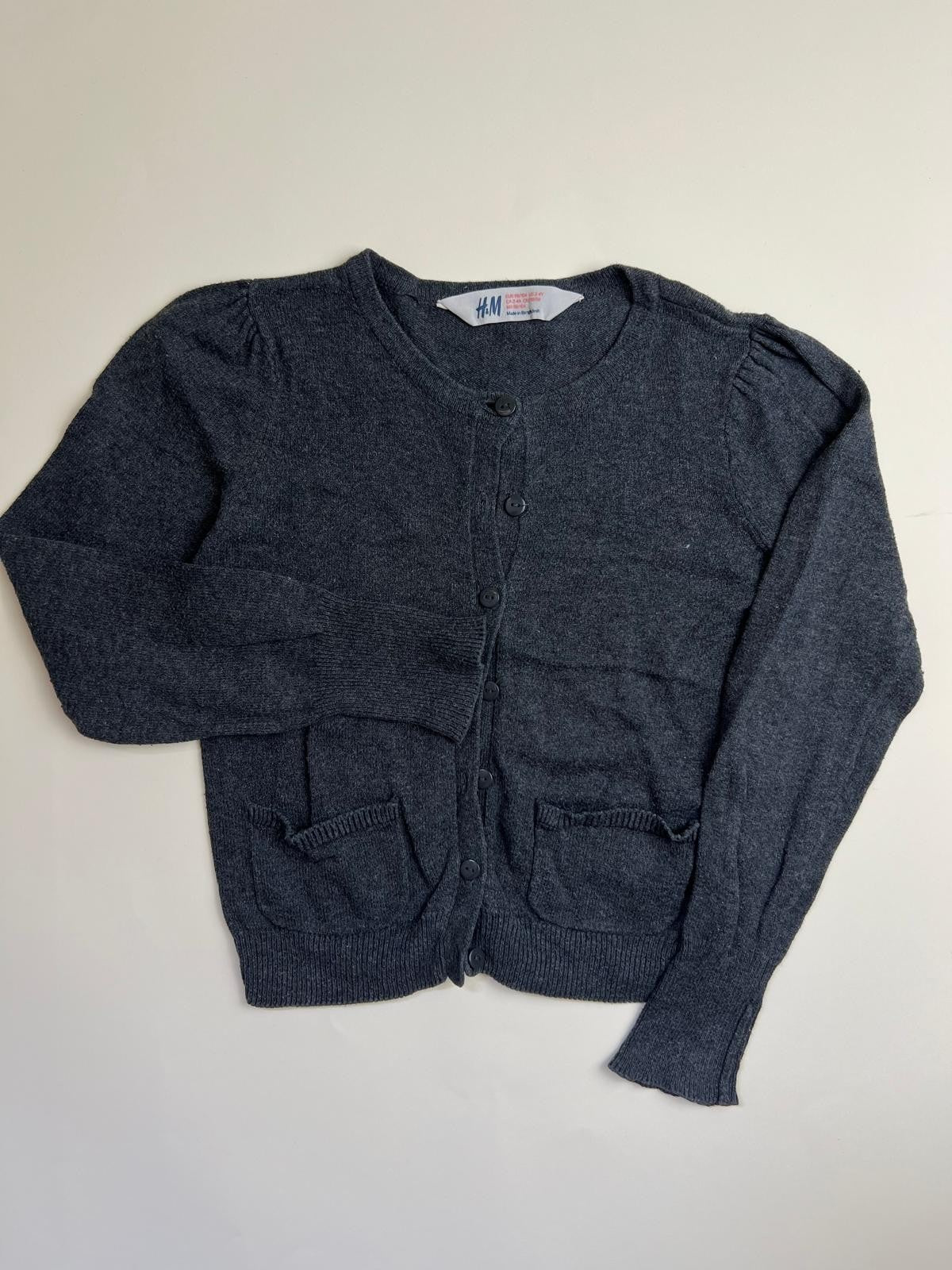 Cardigan grigio scuro da bambina