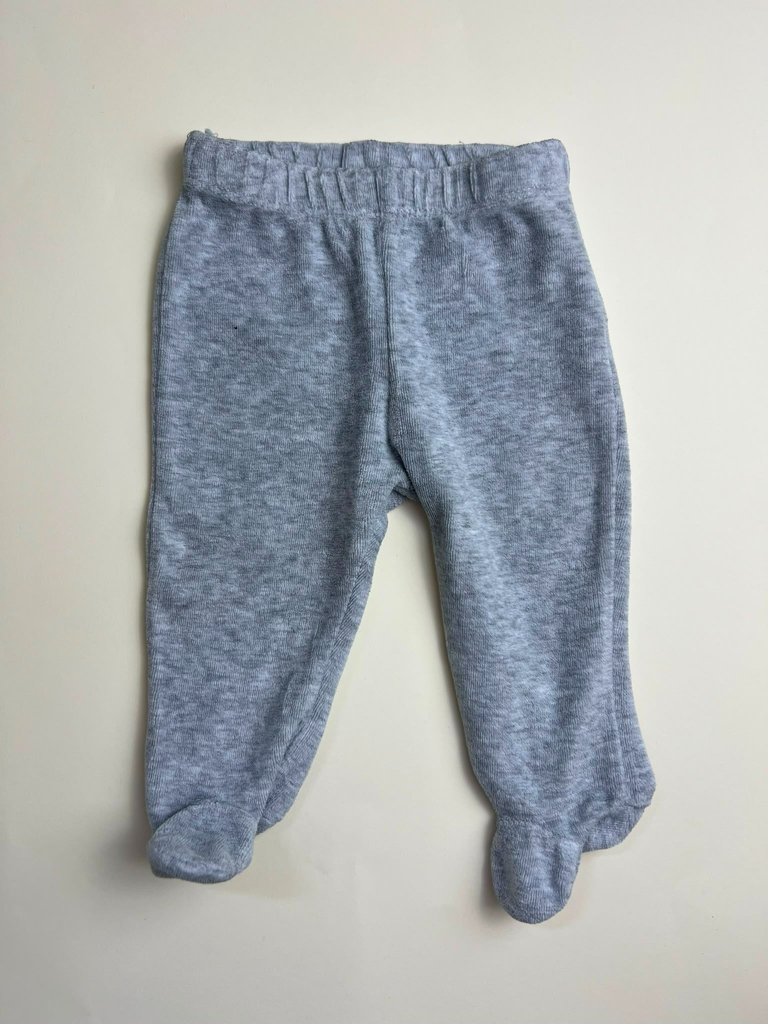Pantaloni neonato con piedini grigi