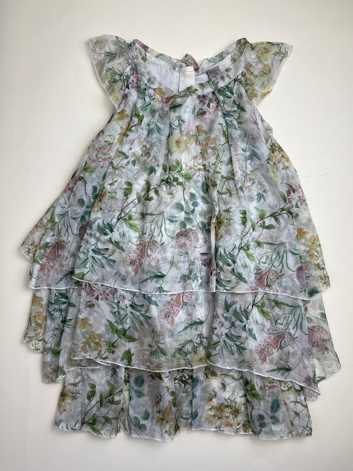 Vestito floreale a balze per bambina