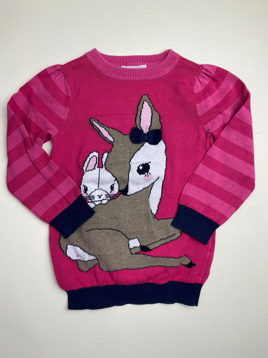 Maglione Bambina con Cervo e Coniglio