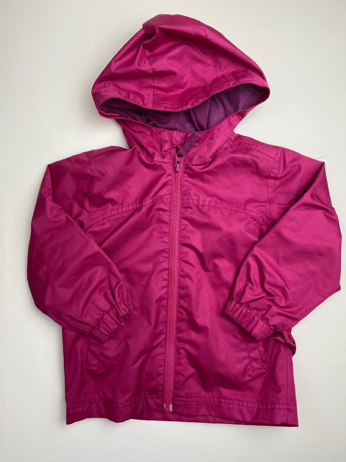 Giacca a vento con cappuccio fucsia per bambini