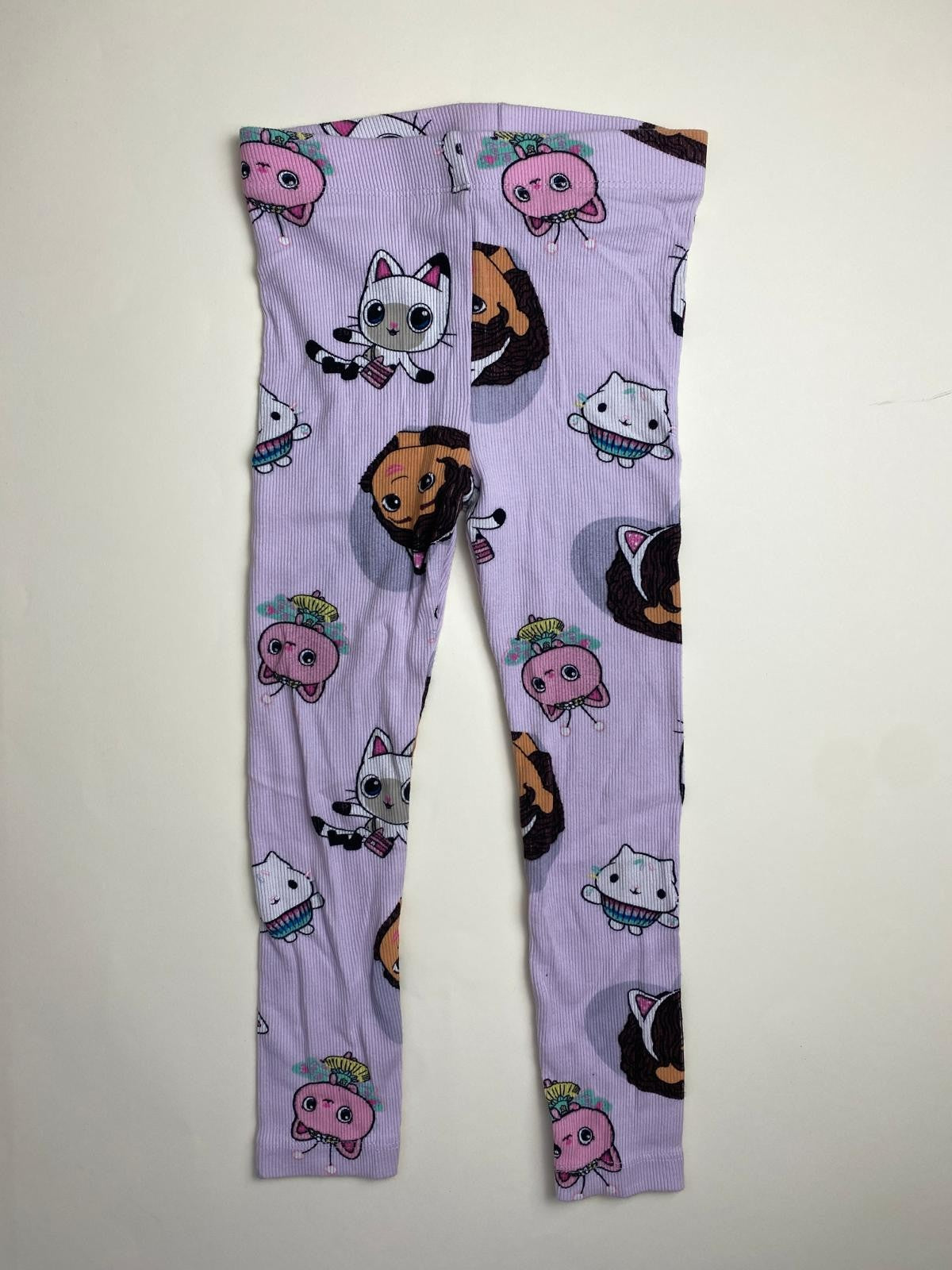 Leggings Bambina Viola con Fantasia Personaggi Cartone Animato