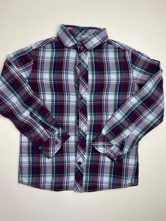 Camicia a quadri a maniche lunghe