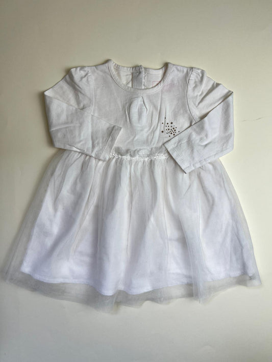 Vestito bianco per bambina con gonna in tulle