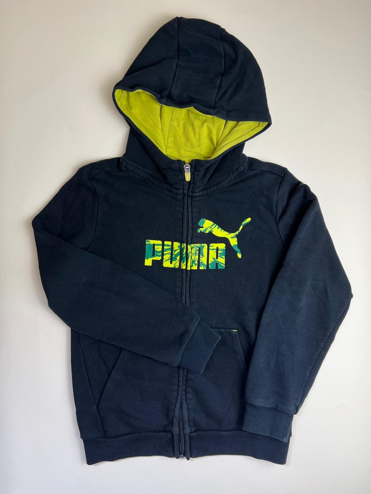 Felpa con cappuccio full-zip nera e verde