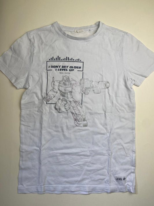 T-shirt bianca con stampa robot