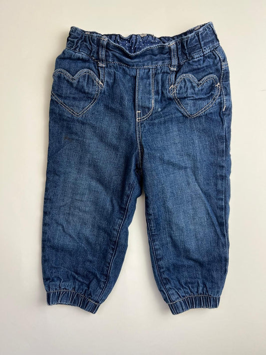 Jeans Bambina con Tasche a Cuore