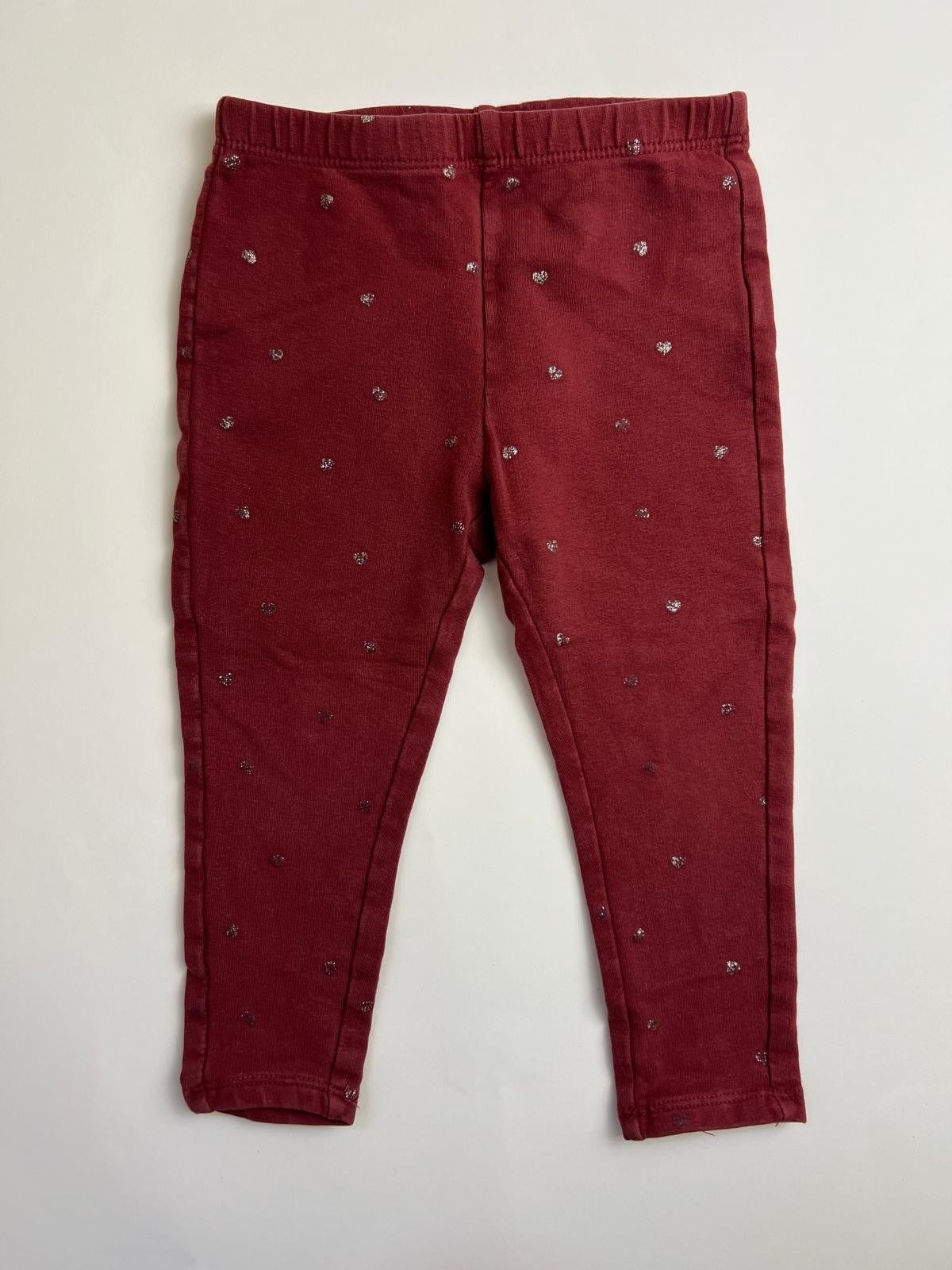 Leggings Bambina con Cuori Glitter
