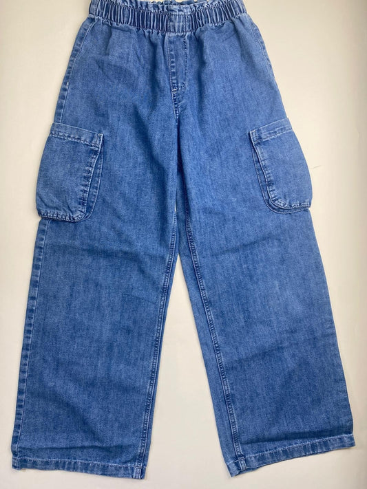 Jeans Cargo Larghi con Elastico in Vita