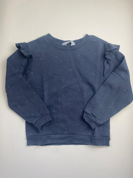 Felpa Bambina Blu con Pois e Volant