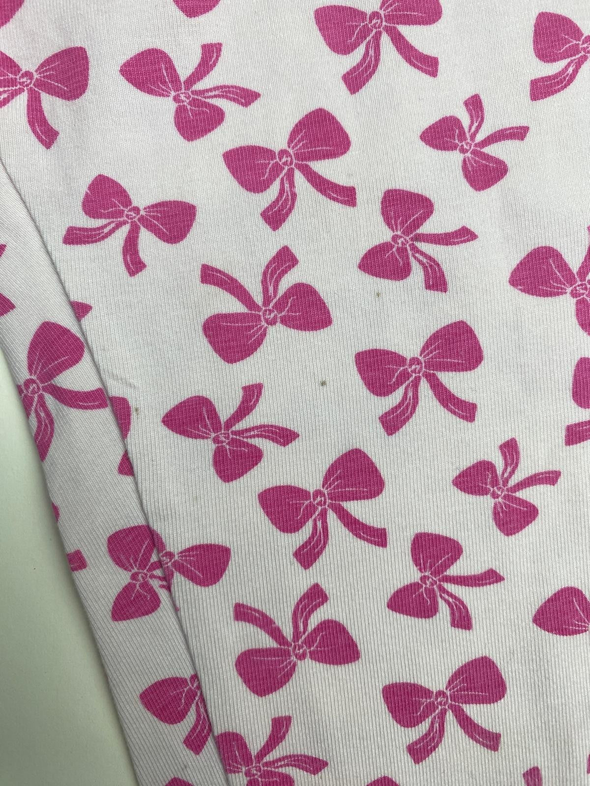 Leggings Bambina con Fantasia Fiocchi Rosa