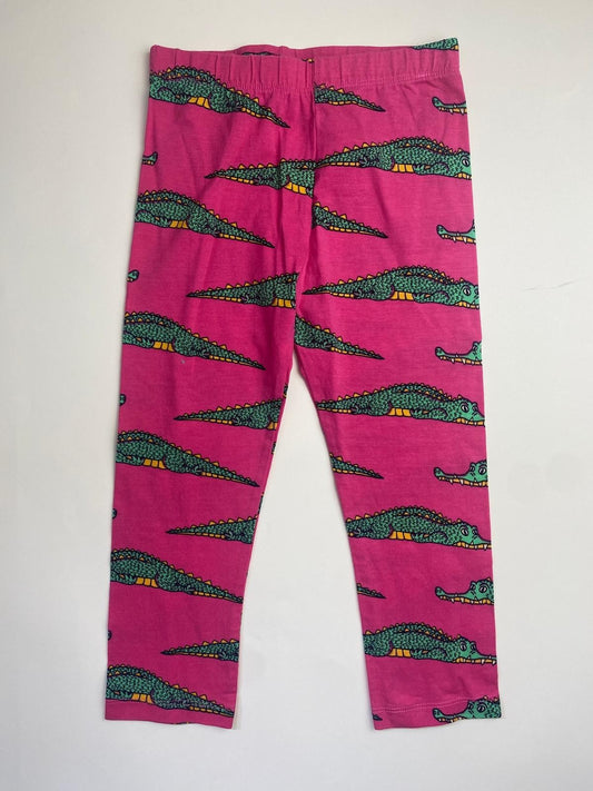 Leggings Bambina Rosa con Stampa Alligatori