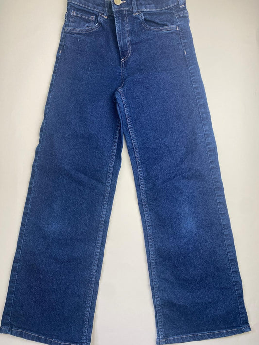 Jeans a gamba larga  in denim blu scuro