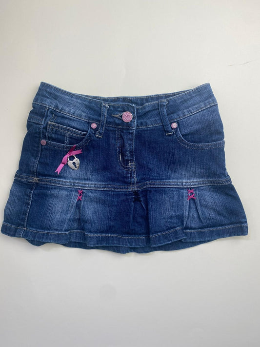 Gonna di jeans bambina con dettagli rosa