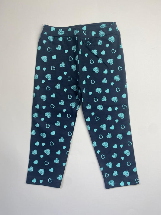 Leggings Stampa Cuori Celesti