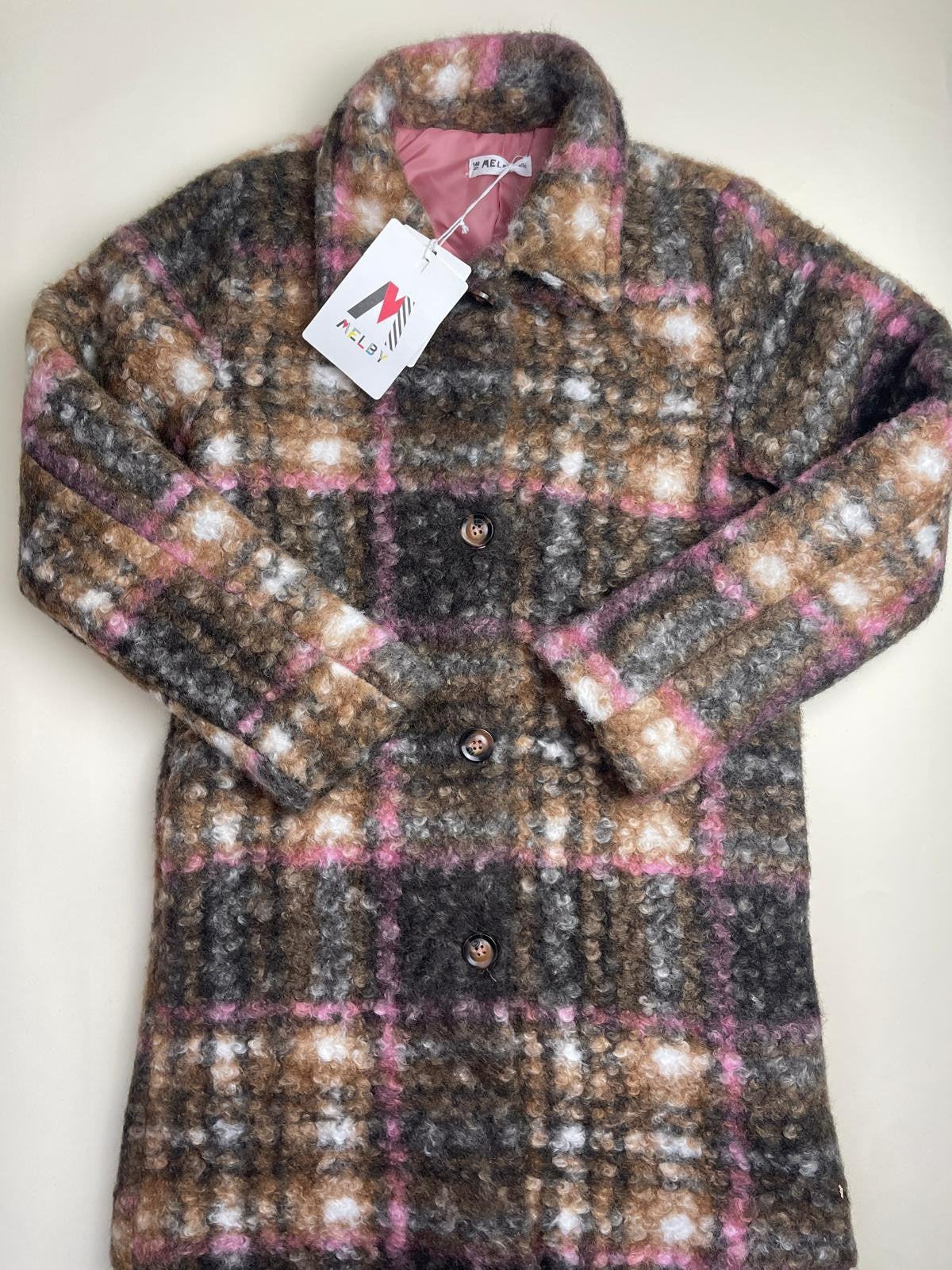 Cappotto Bouclé a Quadri Melby