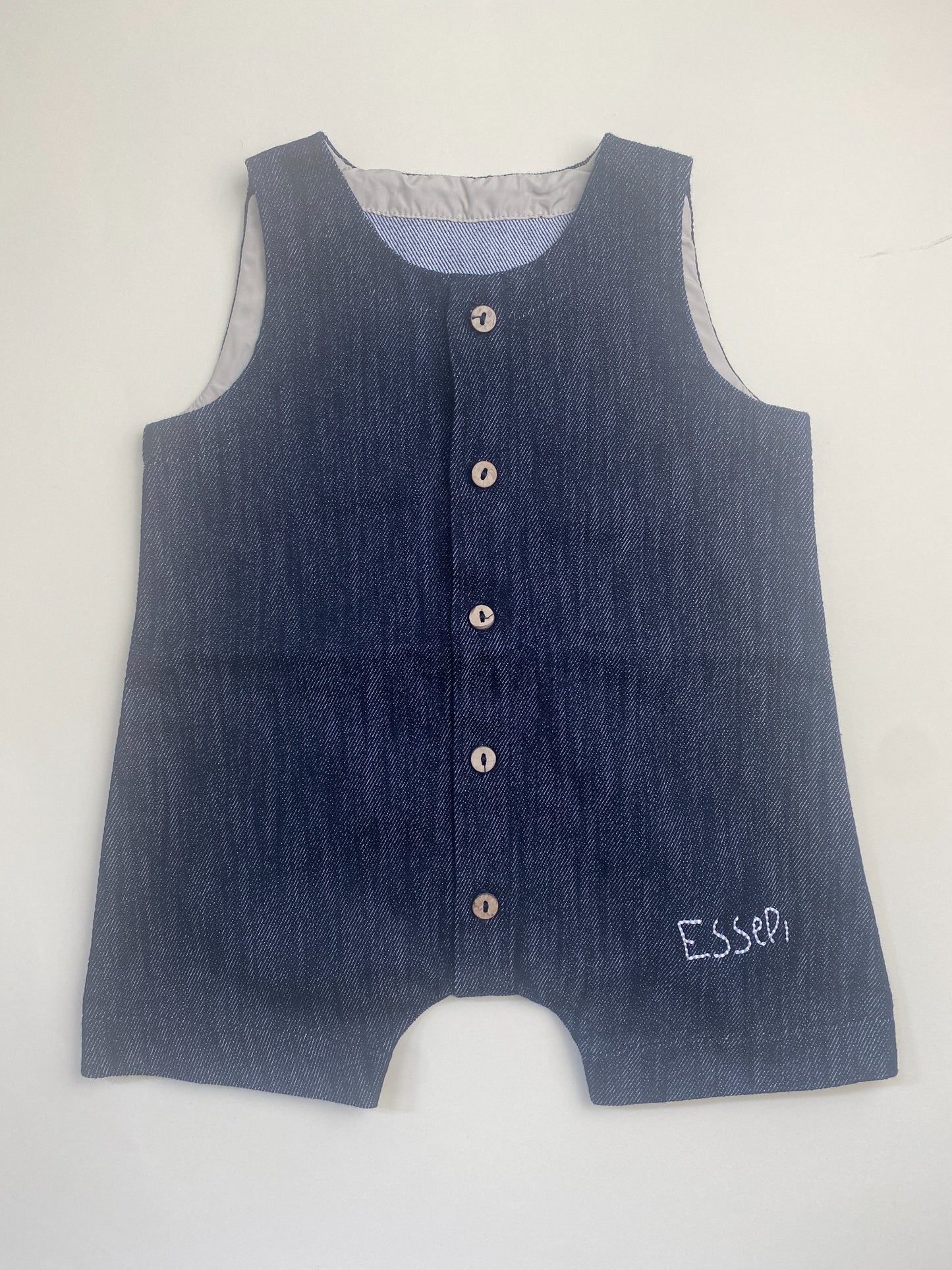 Pagliaccetto Neonato in Denim con Bottoni