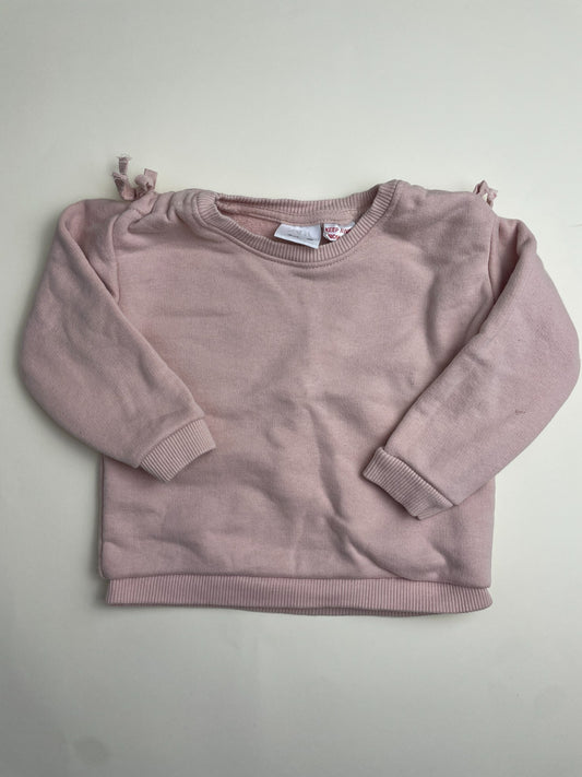 Felpa rosa chiaro con fiocchi sulle spalle
