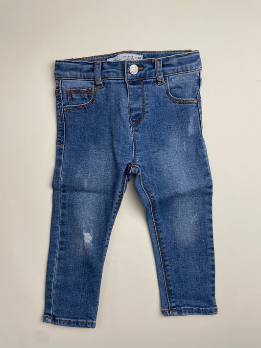 Jeans Bambina Blu Denim Effetto Usurato