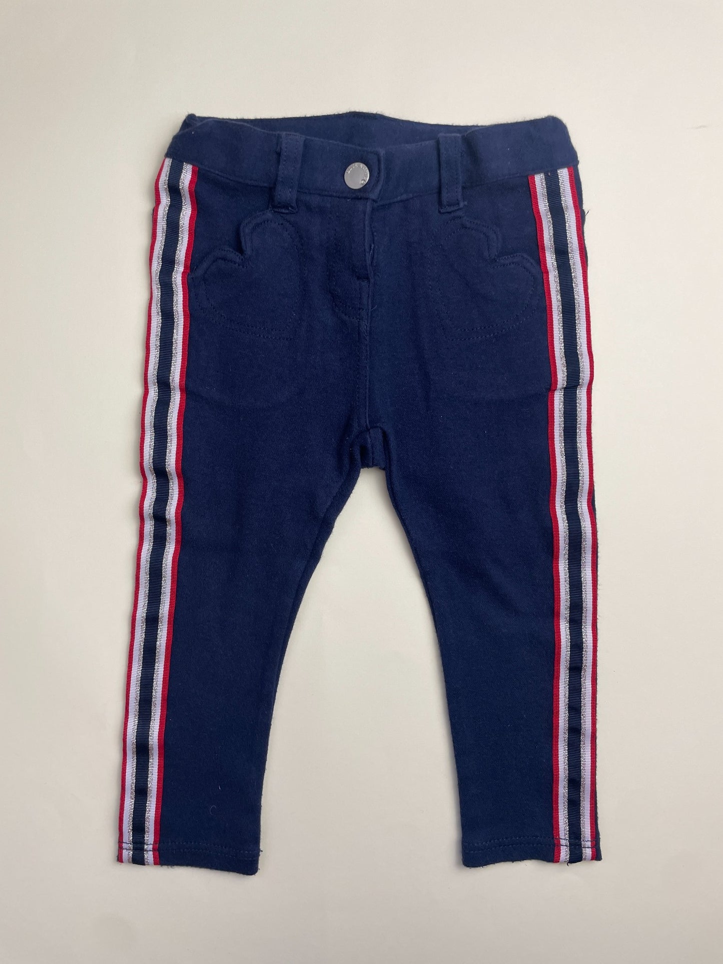 Pantaloni Blu Navy con Bande Laterali