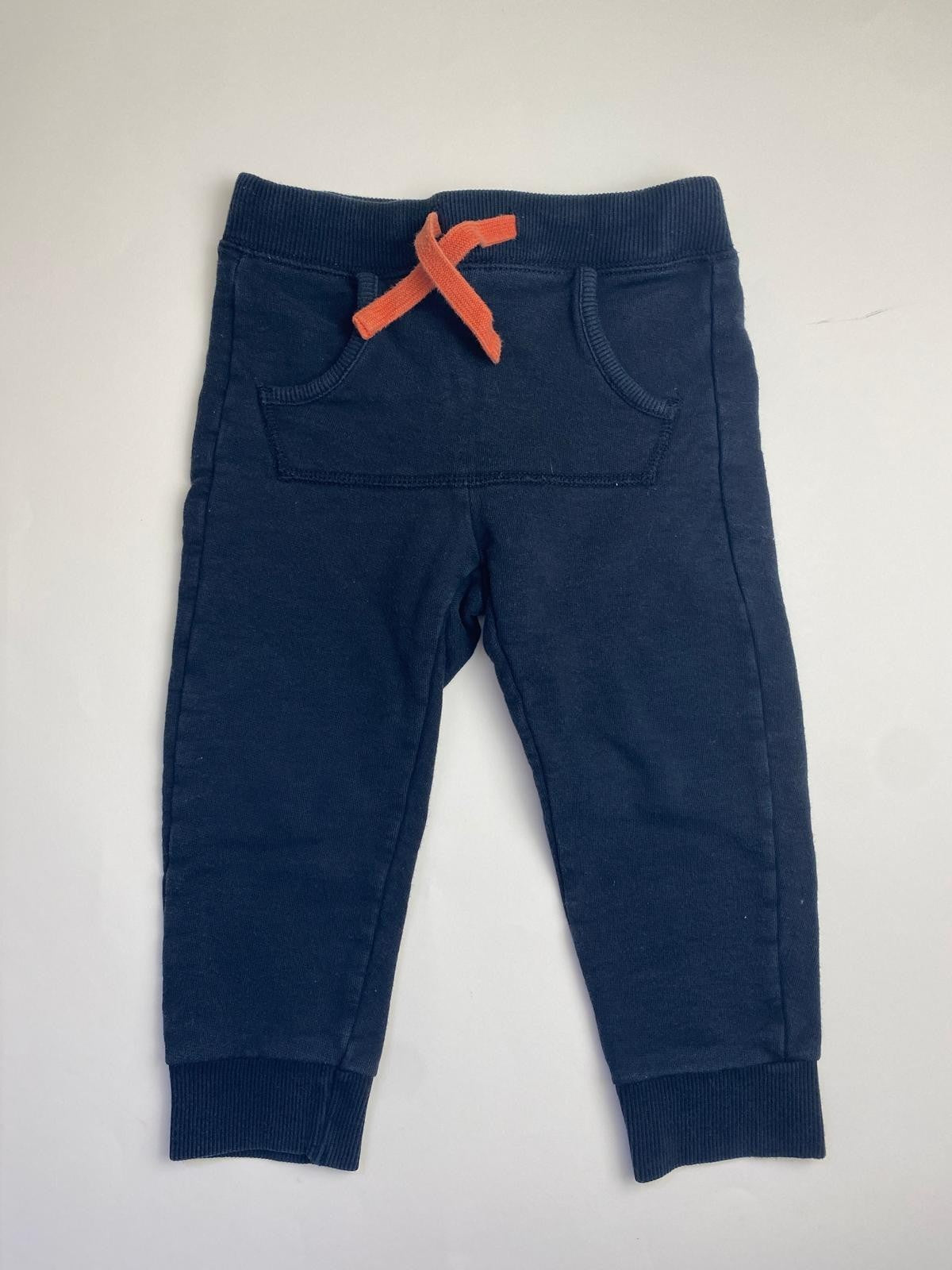 Pantaloni Tuta Bambino Neri con Coulisse Arancione