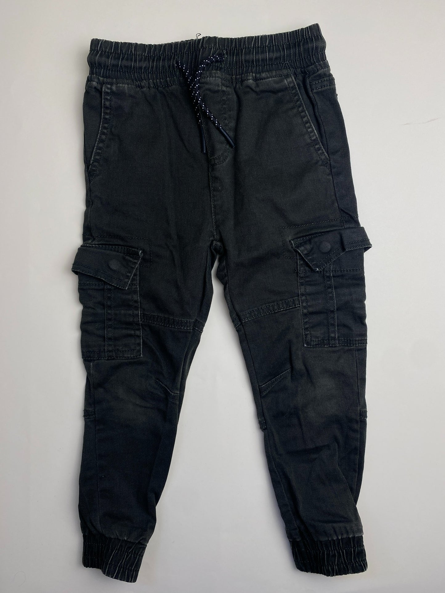 Pantaloni Cargo Jogger Neri con Coulisse