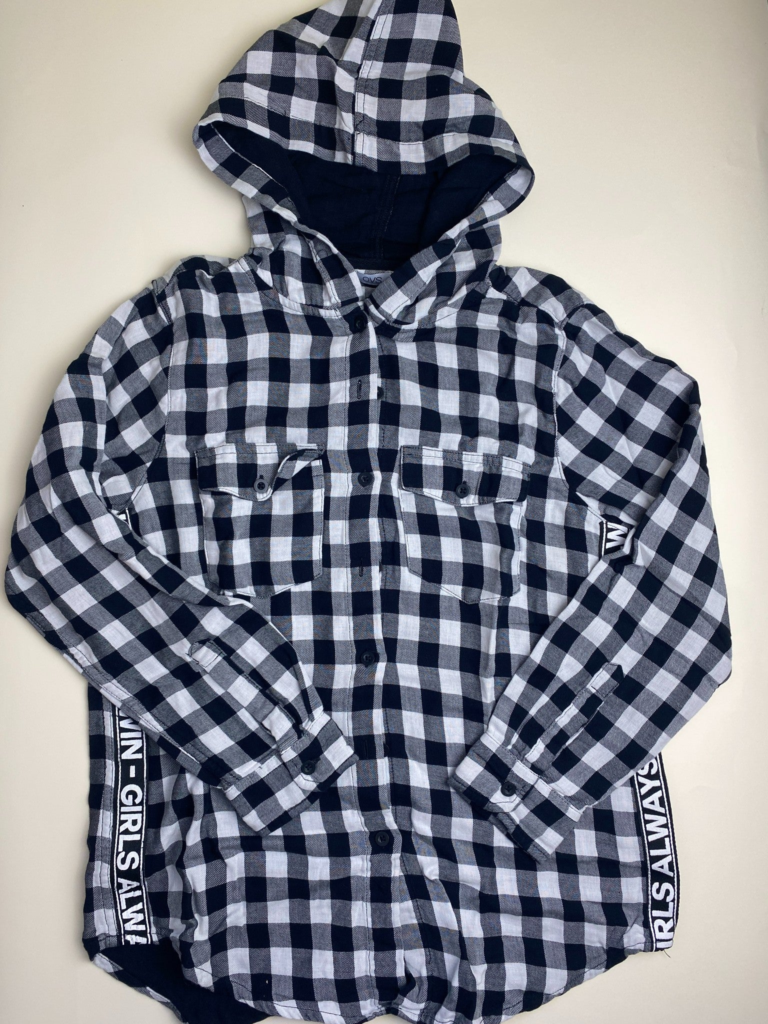 Camicia a quadri con cappuccio