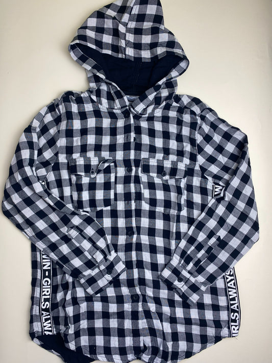 Camicia a quadri con cappuccio