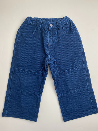 Pantaloni in velluto a coste blu