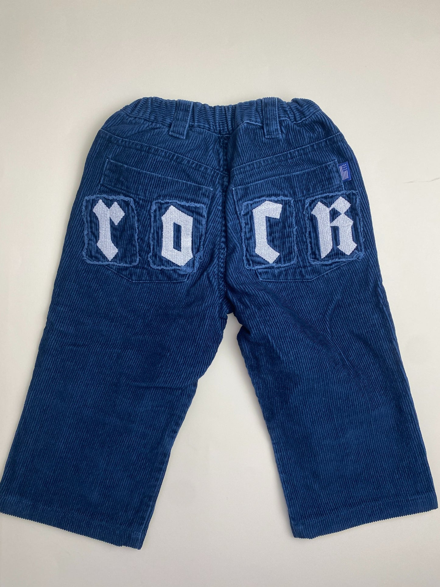Pantaloni in velluto a coste blu