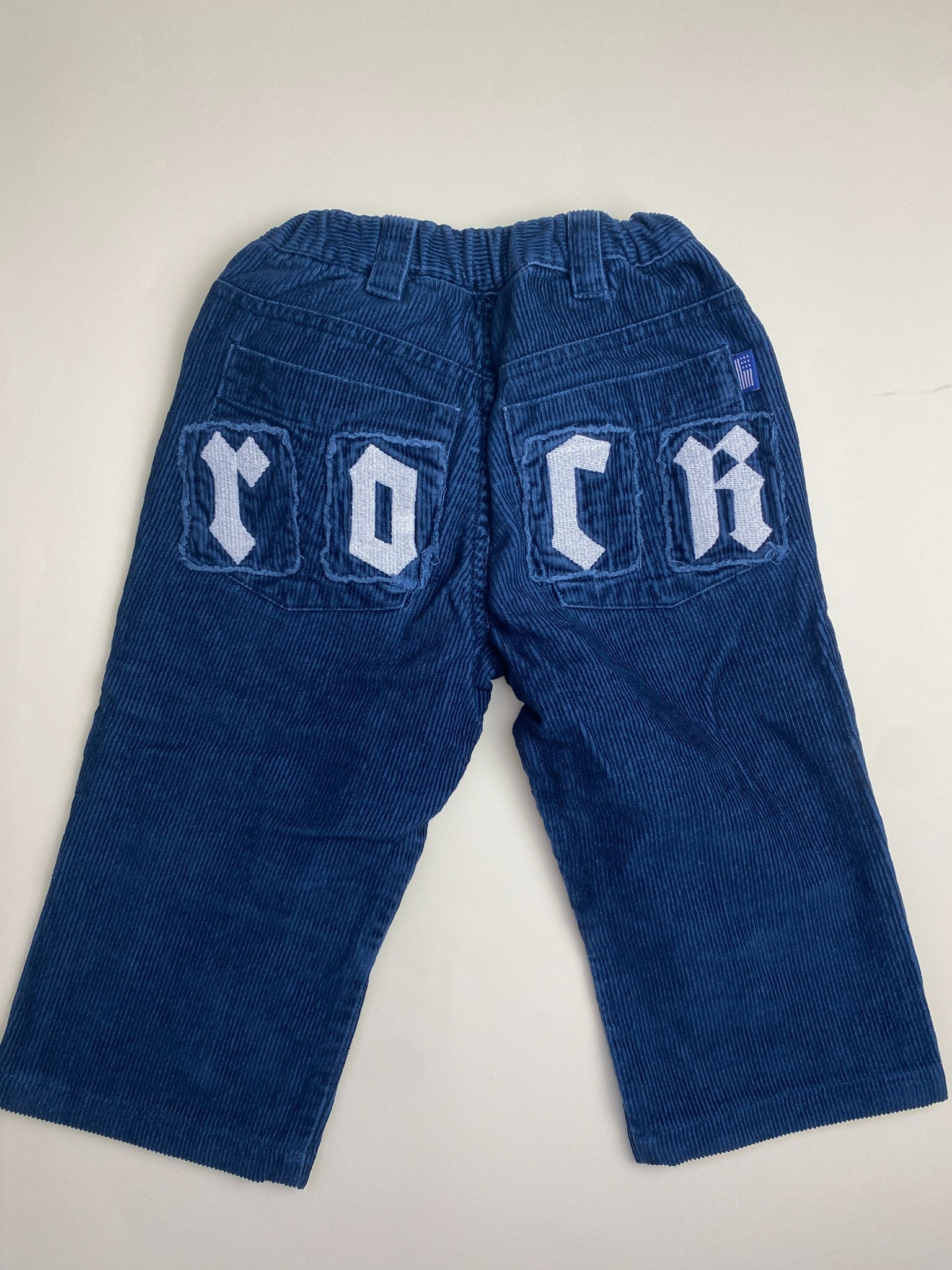 Pantaloni in velluto a coste blu