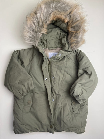 Parka Invernale Bambino con Cappuccio e Pelliccia Sintetica