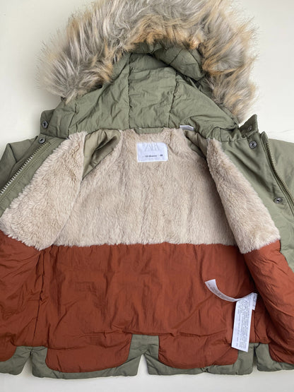 Parka Invernale Bambino con Cappuccio e Pelliccia Sintetica