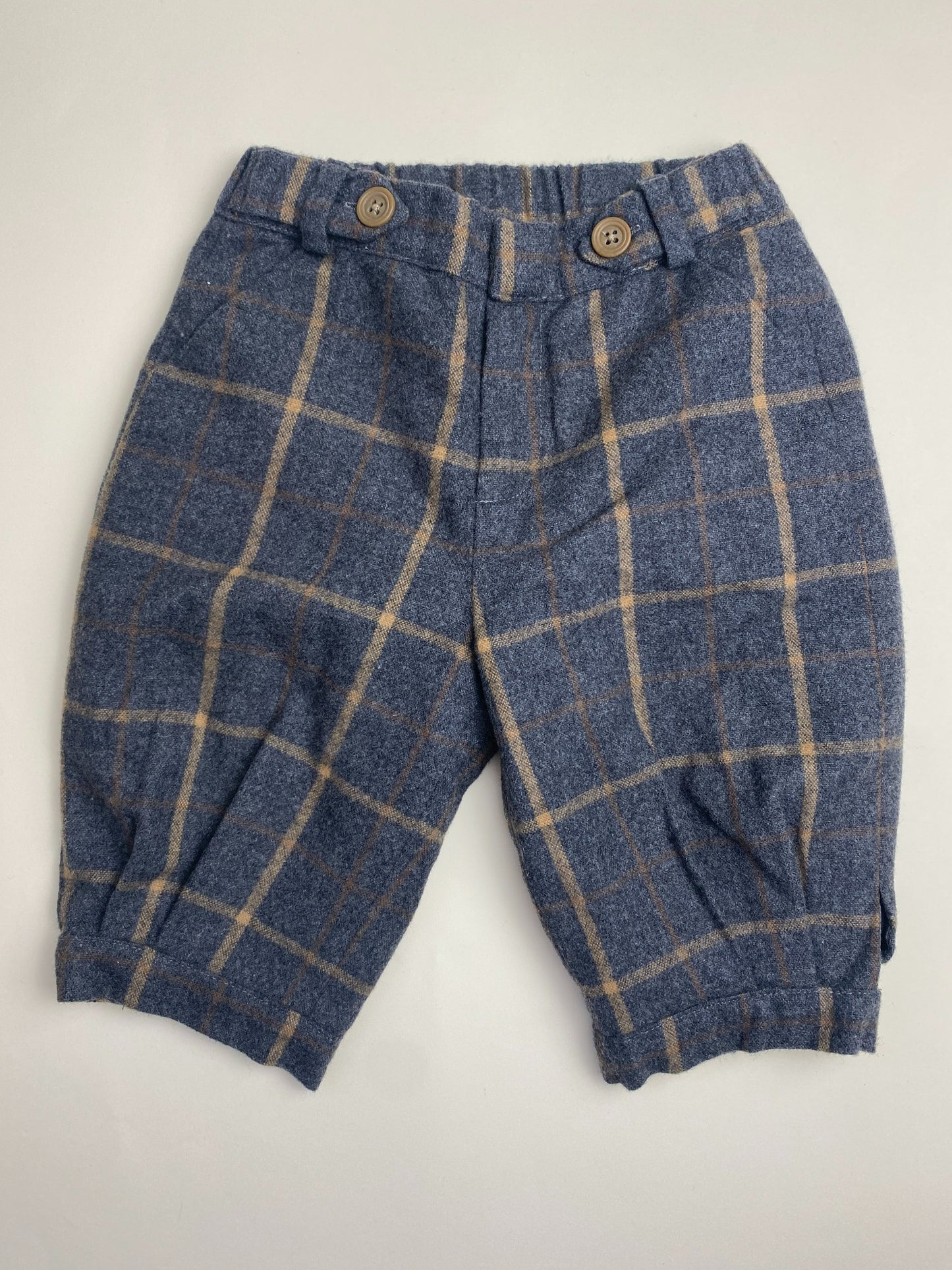 Pantaloni a quadri misto lana