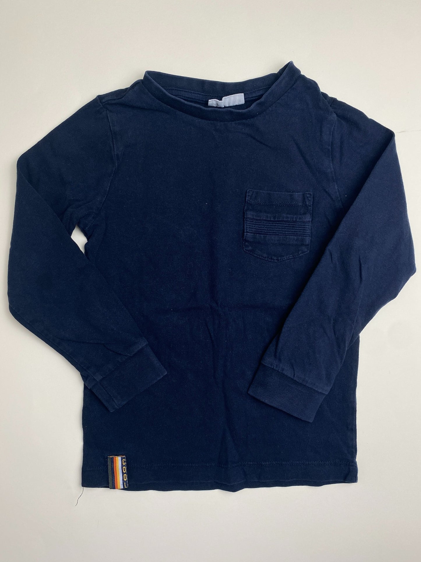 Maglietta a maniche lunghe blu navy per bambino