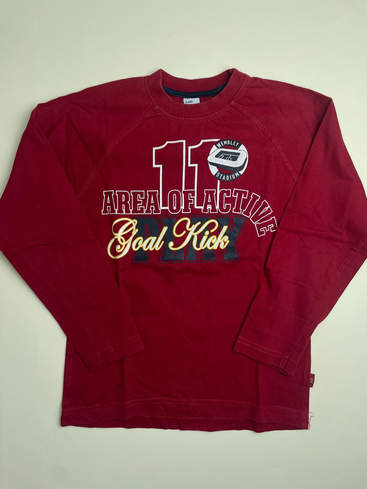 Maglia a maniche lunghe rossa con stampa 