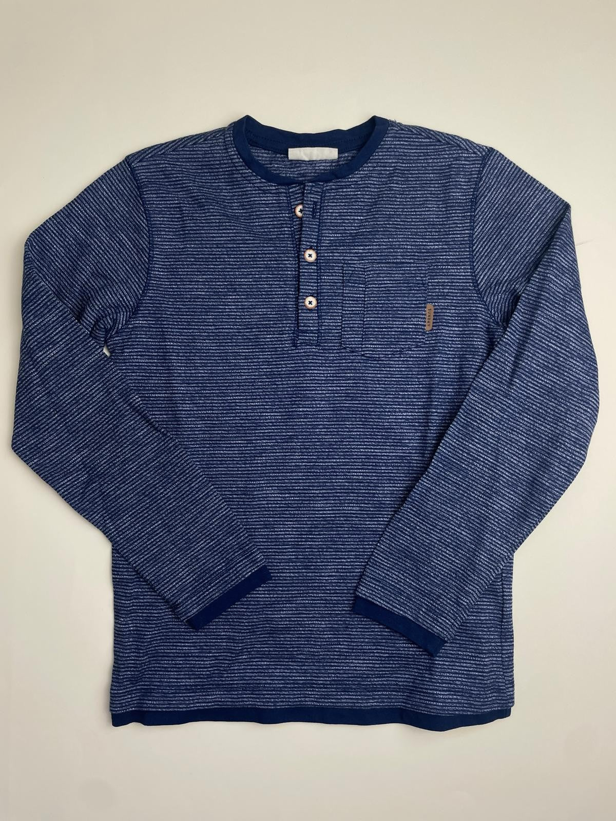 Maglia a maniche lunghe a righe blu