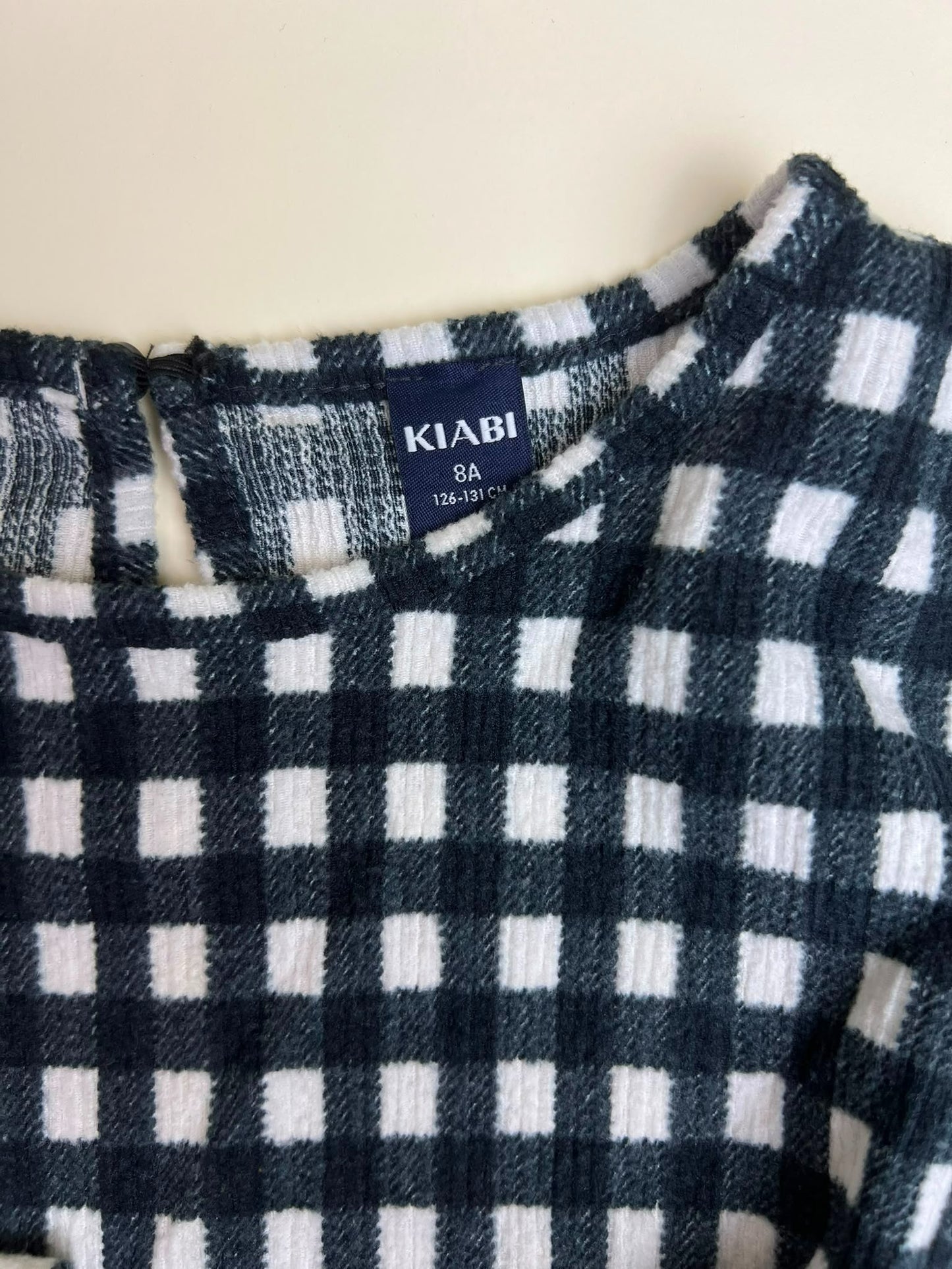 Abito a quadri Vichy bianco e nero con cintura