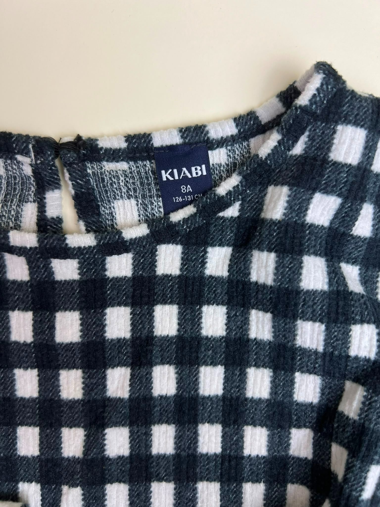 Abito a quadri Vichy bianco e nero con cintura