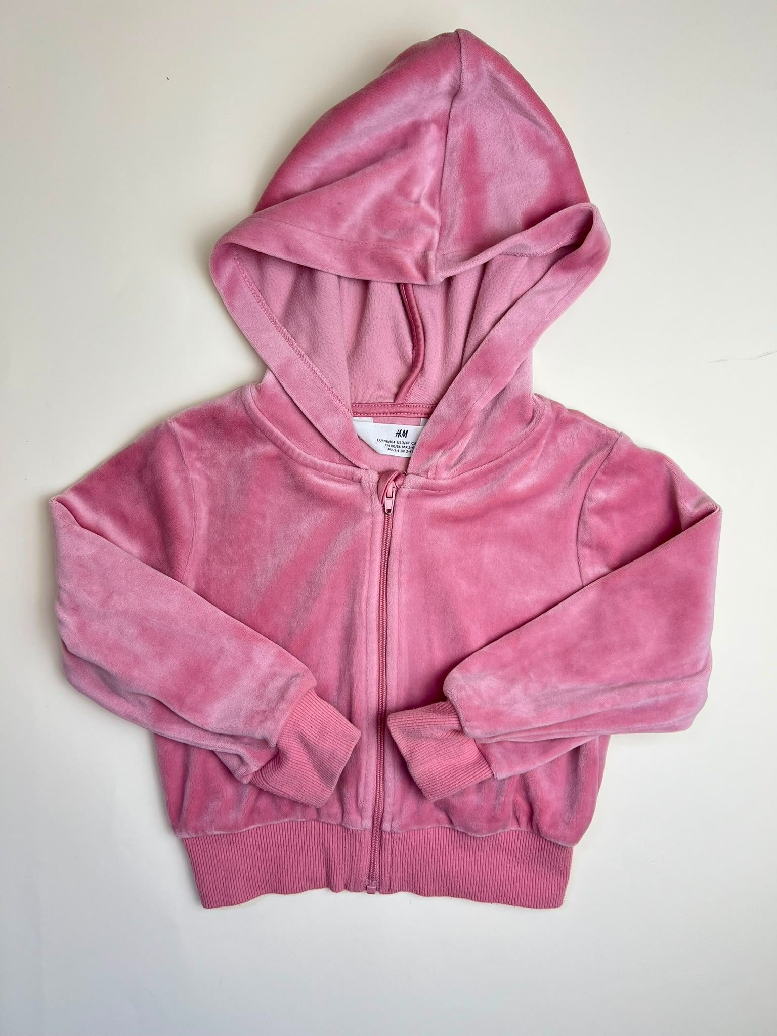 Felpa con cappuccio rosa in ciniglia