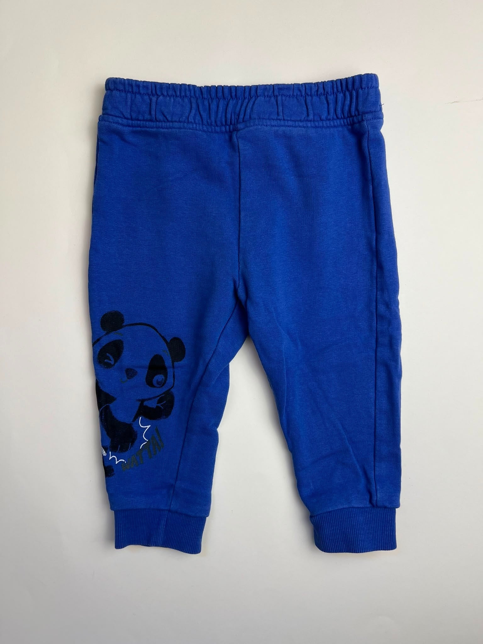 Pantaloni Tuta Bambino Blu con Stampa Panda