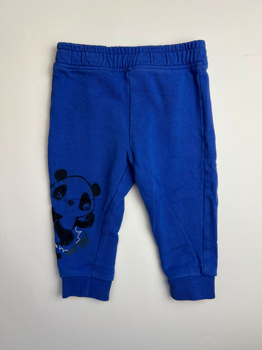 Pantaloni Tuta Bambino Blu con Stampa Panda