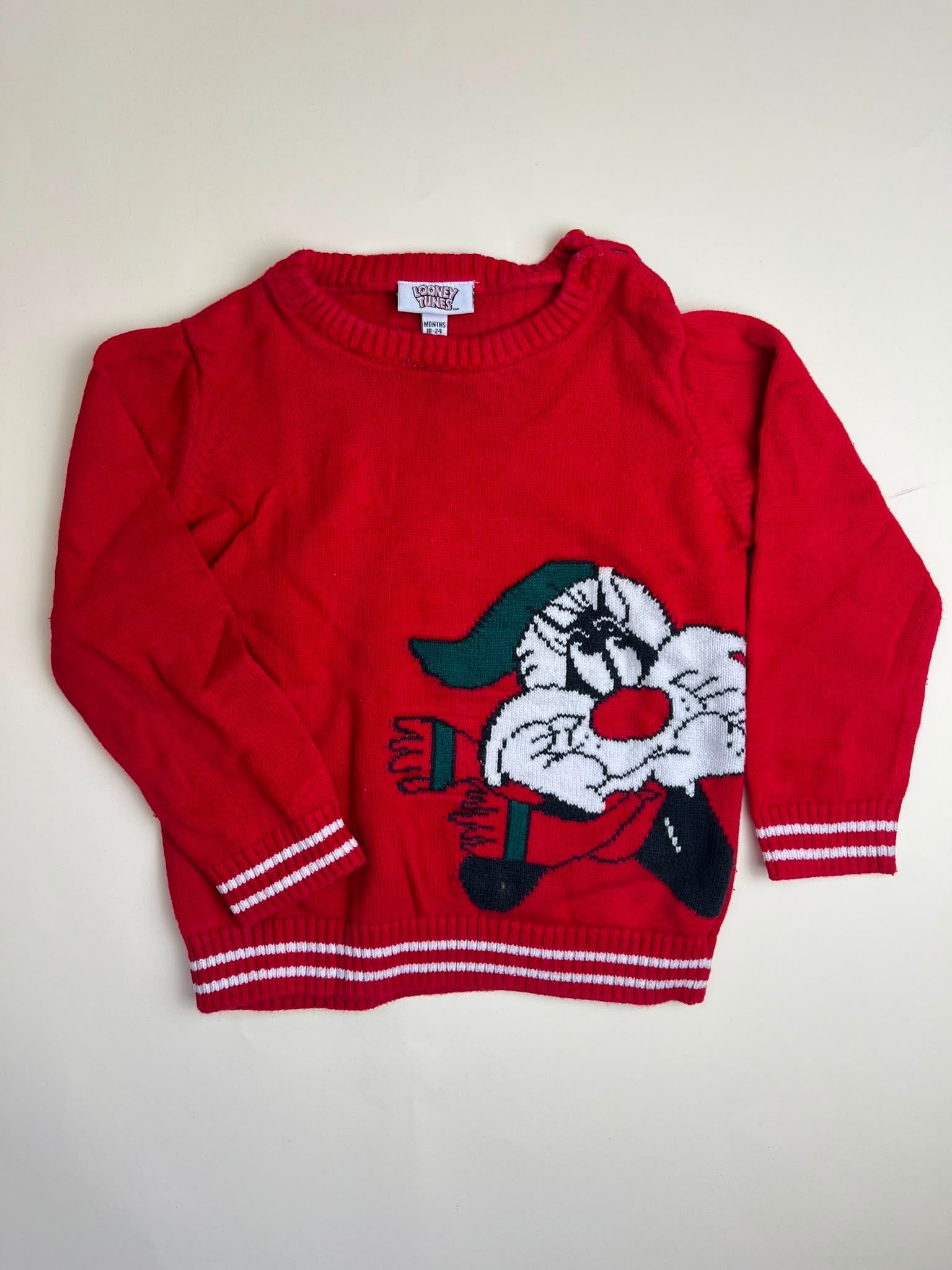 Maglione rosso Looney Tunes natalizio