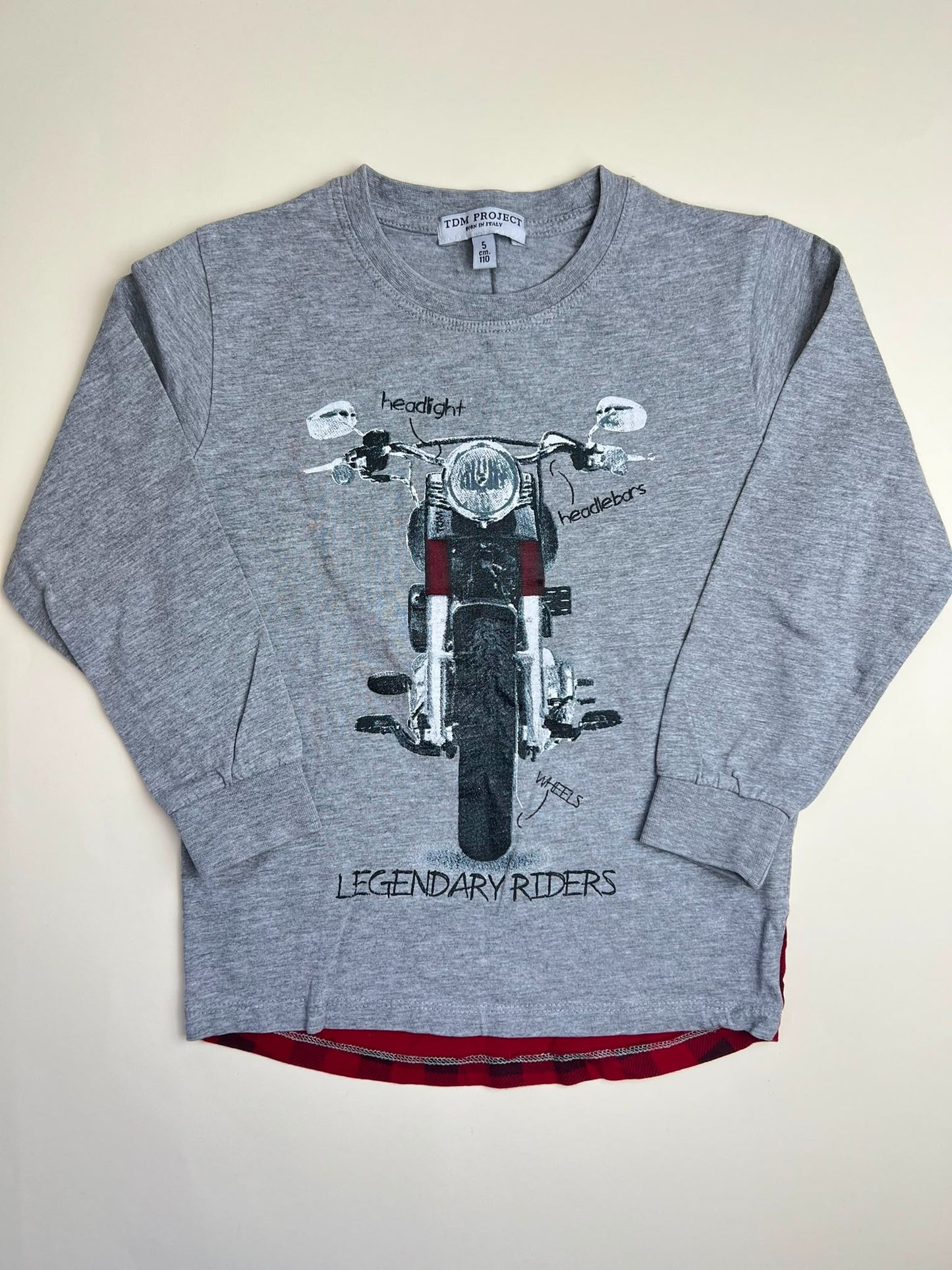 Maglietta Maniche Lunghe Bambino Stampa Moto