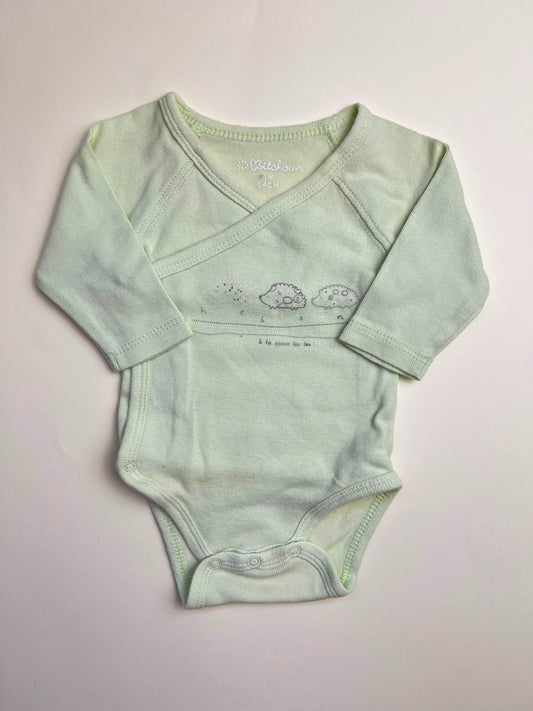 Body neonato maniche lunghe giallo